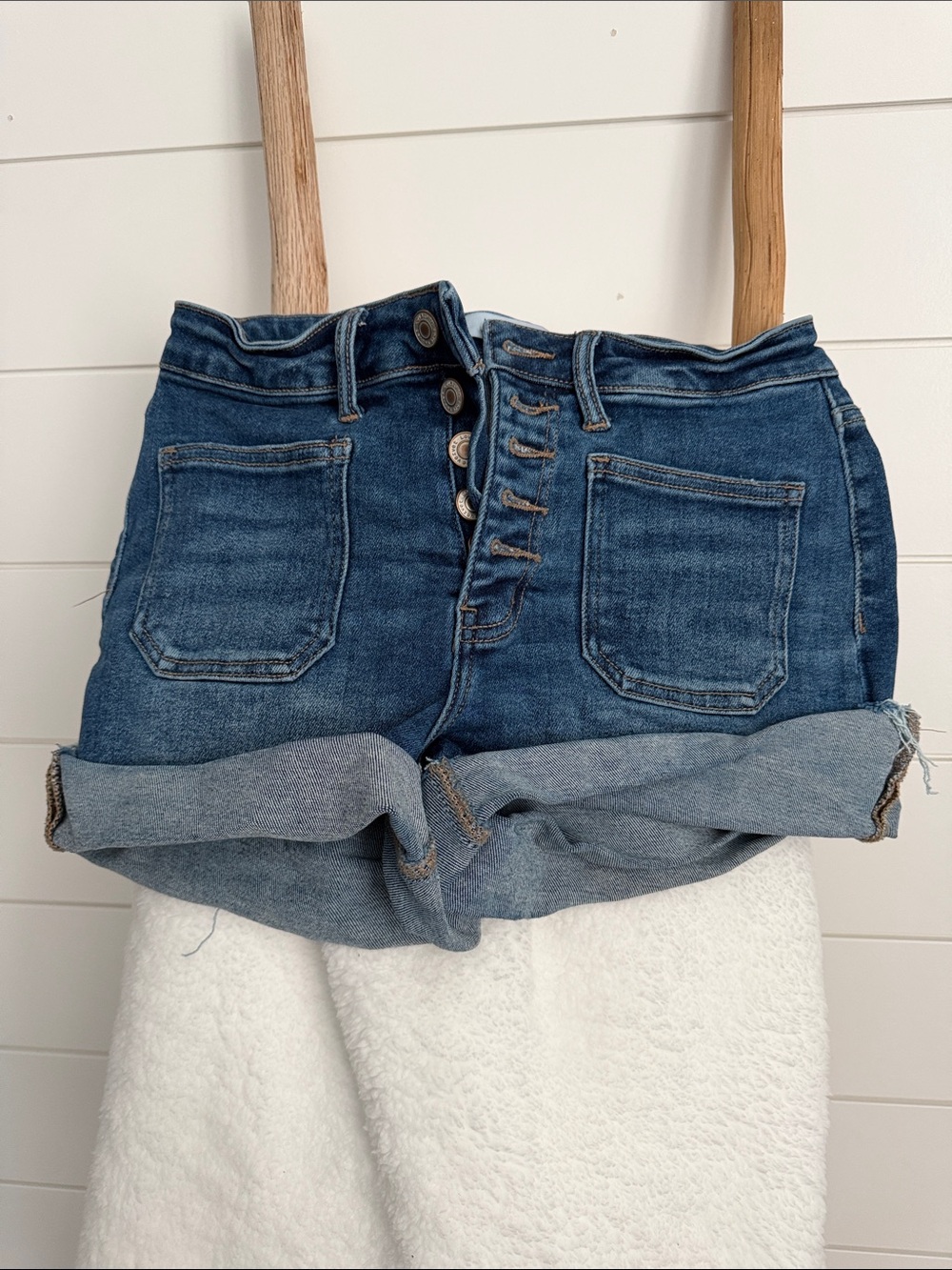 Lovervet by VERVET Light Wash Denim Shorts